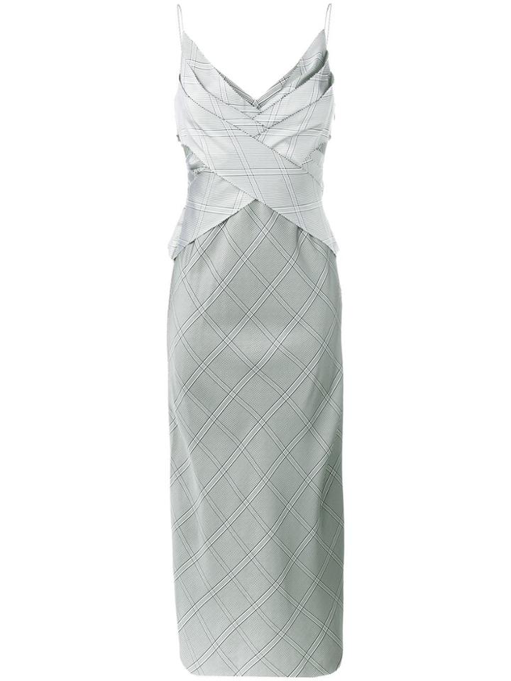 Dion Lee Check Bias Weave Dress - Grey