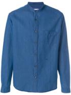 Closed Mandarin Collar Shirt - Blue