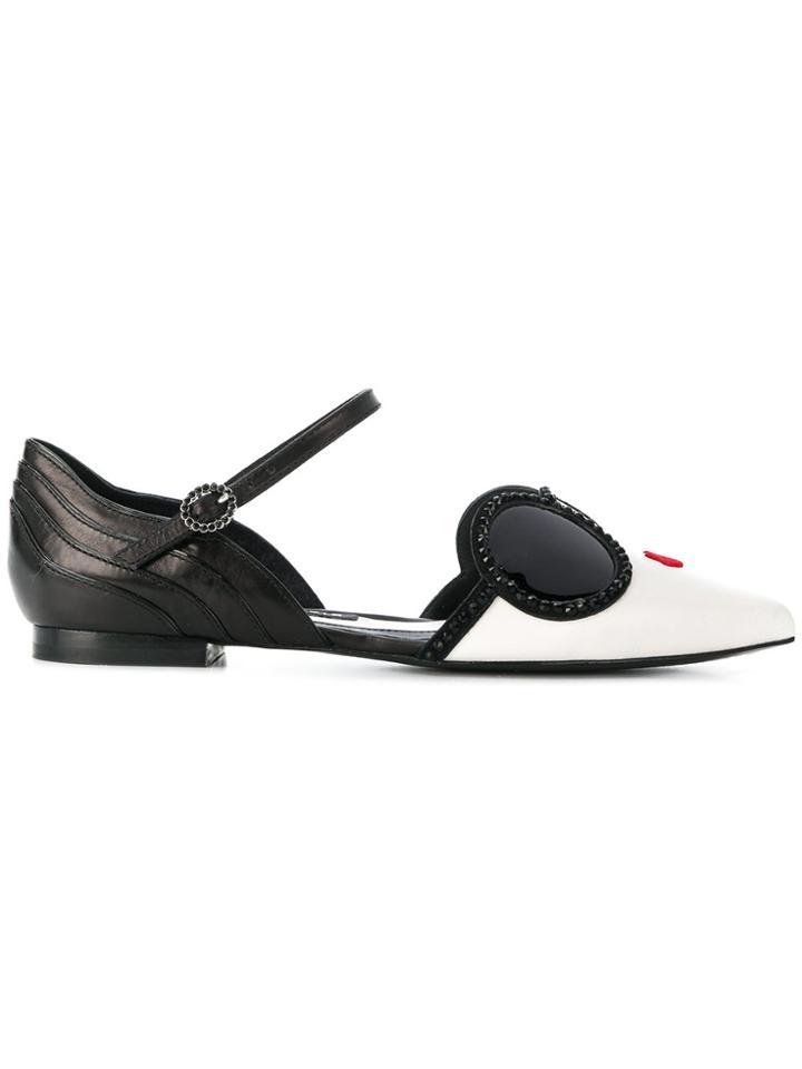 Alice+olivia Sunglasses Pointed Ballerina Shoes - White