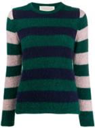 Chiara Bertani Striped Knit Jumper - Green