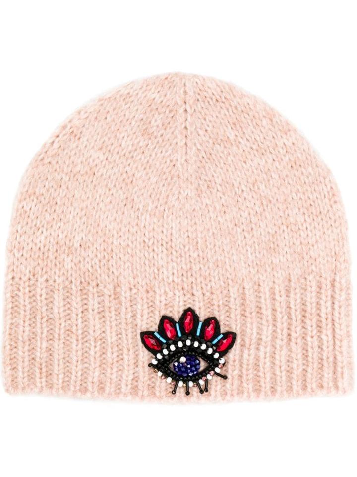 Kenzo Eye Embellished Beanie - Pink