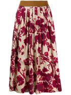 Antonio Marras Pleated Floral Print Skirt - Neutrals