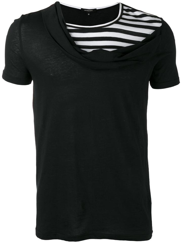 Unconditional - Crossover Neck T-shirt - Men - Cotton - Xl, Black, Cotton