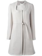 Chloé Asymmetric A-line Coat, Women's, Size: 34, Nude/neutrals, Silk/polyamide/viscose/virgin Wool