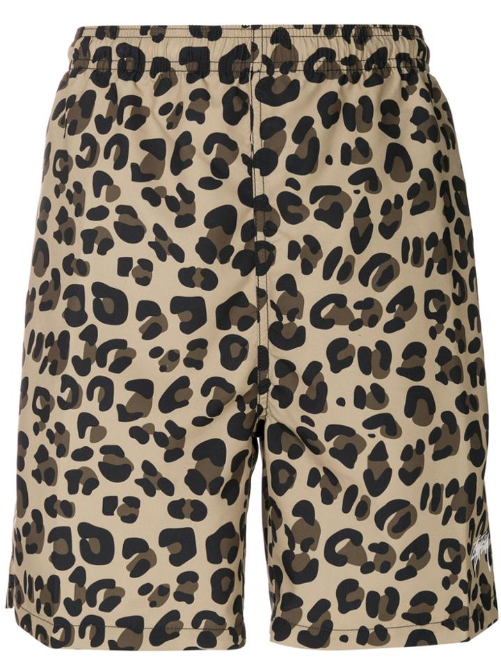 Stussy Leopard Print Swim Shorts - Nude & Neutrals