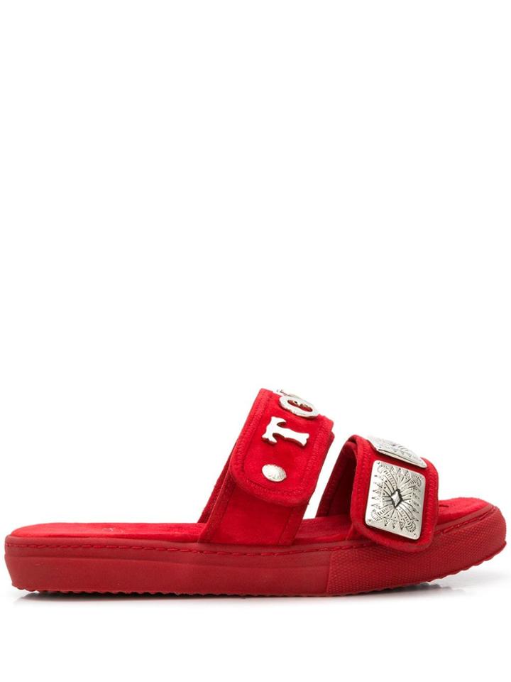 Toga Pulla Logo Plaque Slides - Red