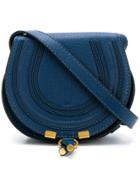 Chloé Navy Marcie Mini Leather Cross Body Bag - Blue