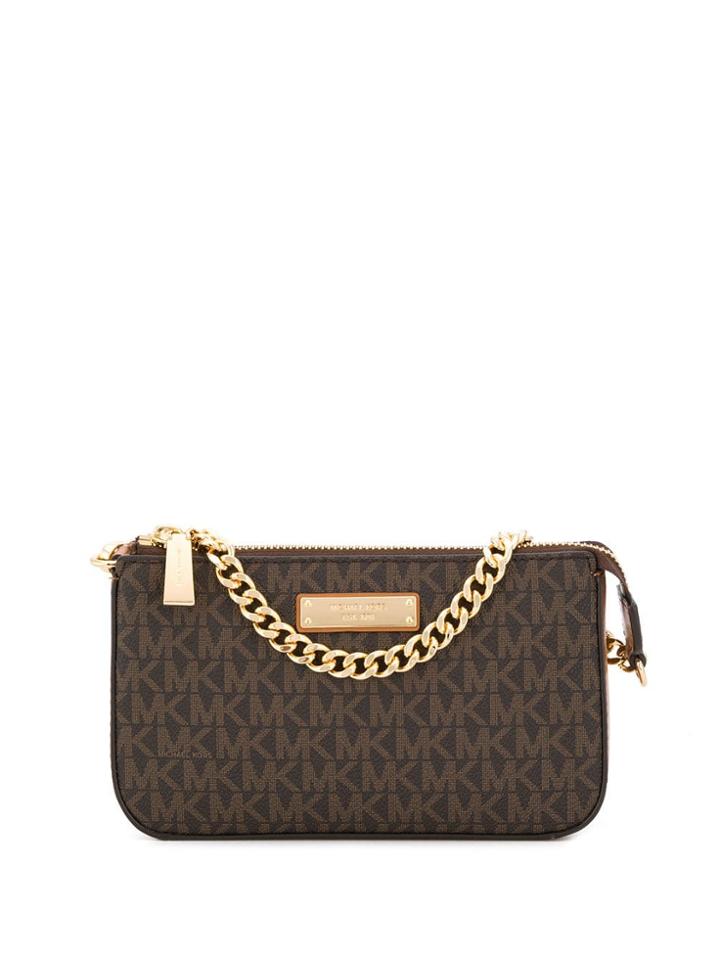 Michael Michael Kors Logo Clutch Bag - Brown