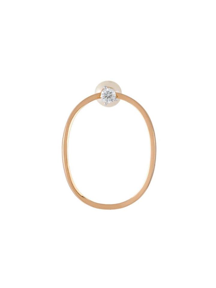 Delfina Delettrez Pearl And Diamond Loop Earrings - Yellow