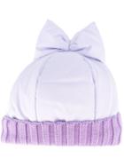 Federica Moretti Bow Detail Beanie, Women's, Pink/purple, Polyester/virgin Wool