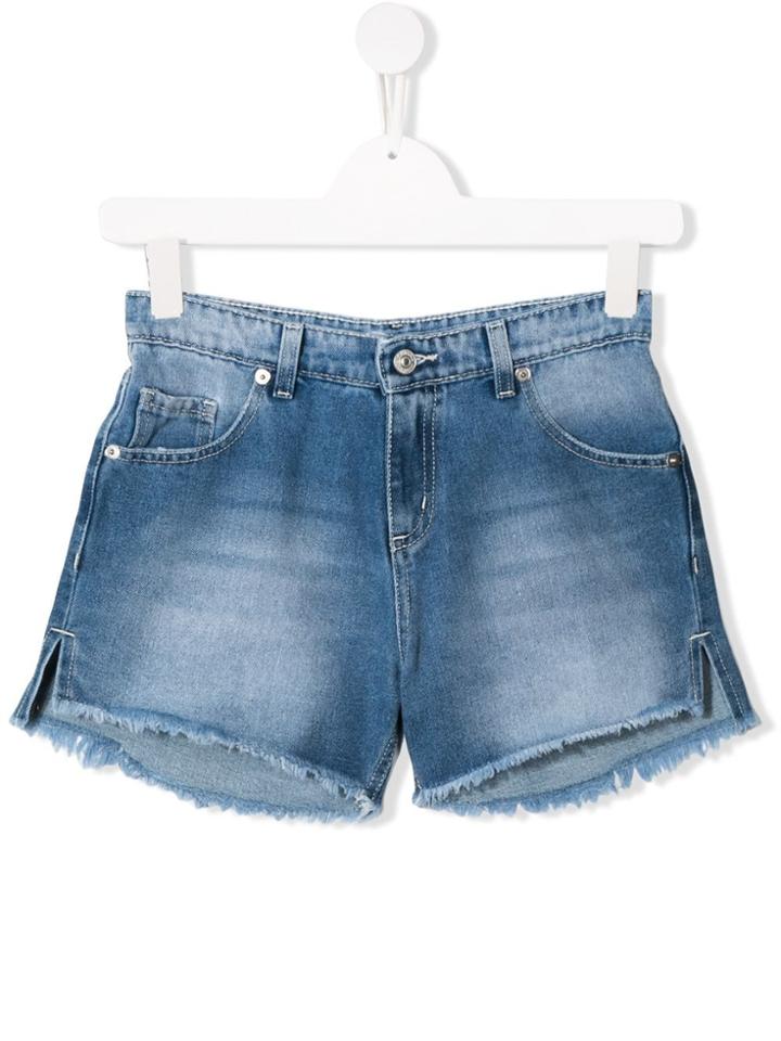 Chiara Ferragni Kids Flirting Denim Shorts - Blue