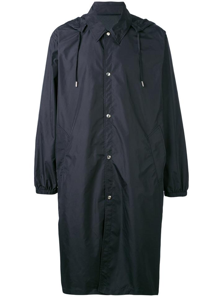 Ami Alexandre Mattiussi - Long Windbreaker - Men - Polyamide/polyester - Xl, Black, Polyamide/polyester