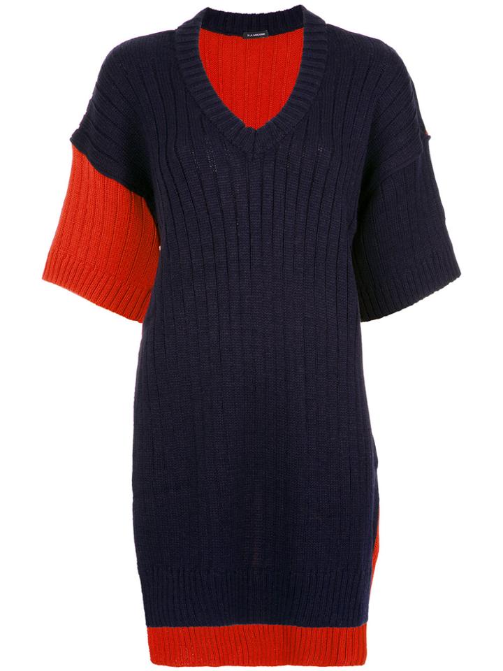 À La Garçonne Side Slit Tricot Top - Blue