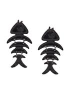 Oscar De La Renta Fish Short Earrings - Black