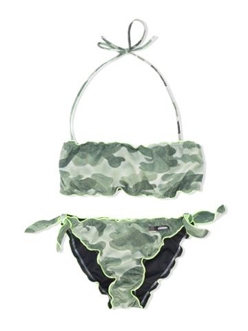 Rrd Kids - Camo Bikini - Kids - Elastodiene/polyester - 14 Yrs, Green
