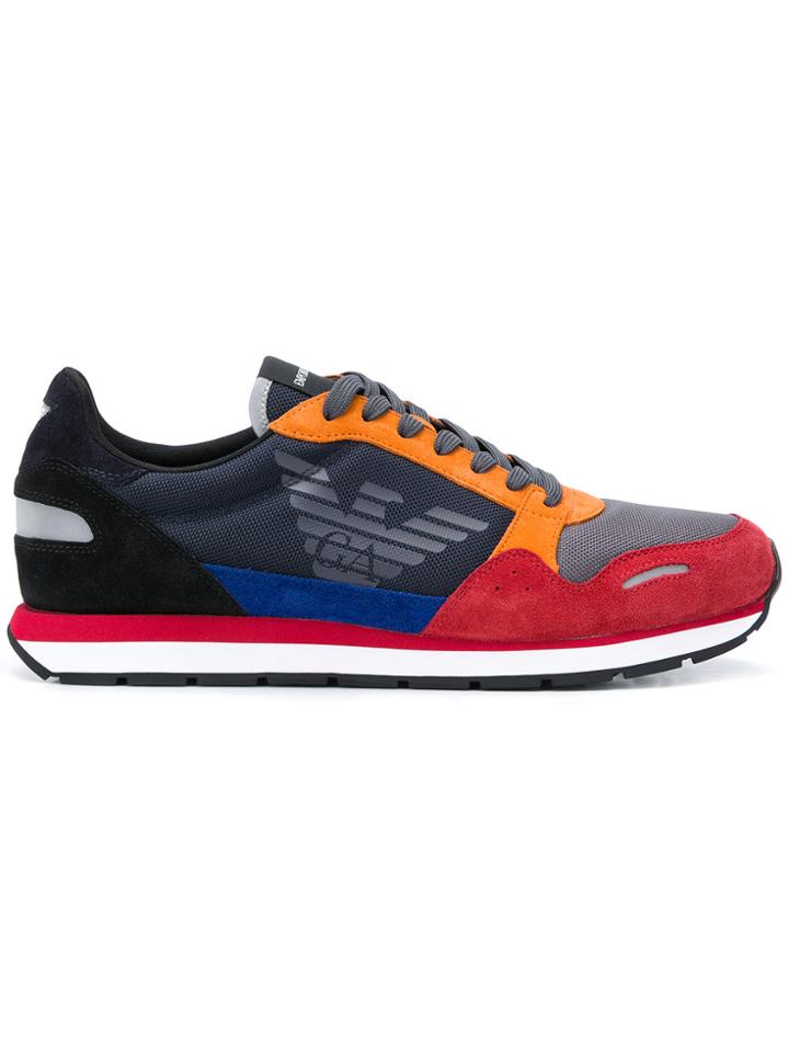 Emporio Armani Colour Block Sneakers - Blue