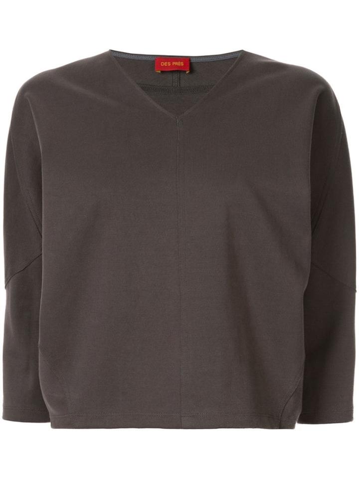 Des Prés V-neck Blouse - Grey