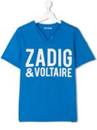 Zadig & Voltaire Kids Teen Logo Print T-shirt - Blue