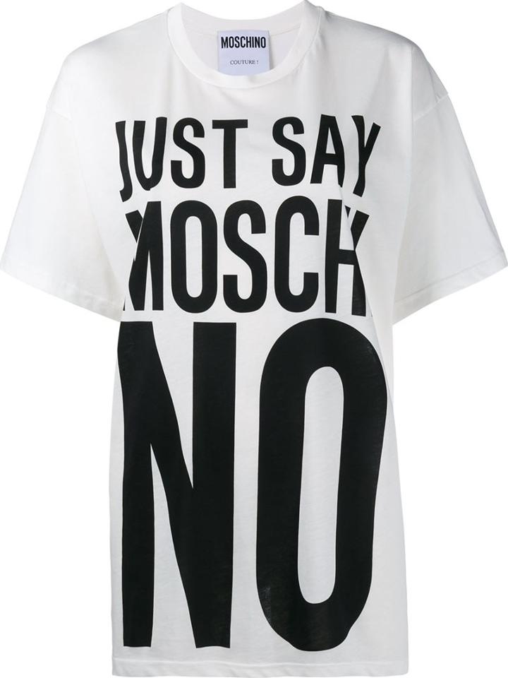 Moschino Just Say No T-shirt, Women's, Size: Xs, White, Cotton