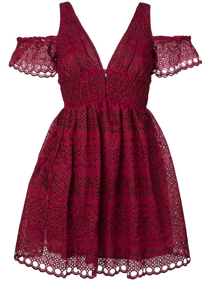 Self-portrait - Shea Dress - Women - Cotton/polyester - 12, Red, Cotton/polyester