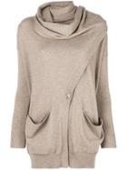 Salvatore Ferragamo Scarf Effect Cardigan - Nude & Neutrals