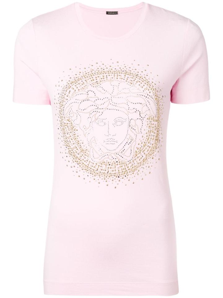 Versace Crystal-embellished Medusa T-shirt - Pink