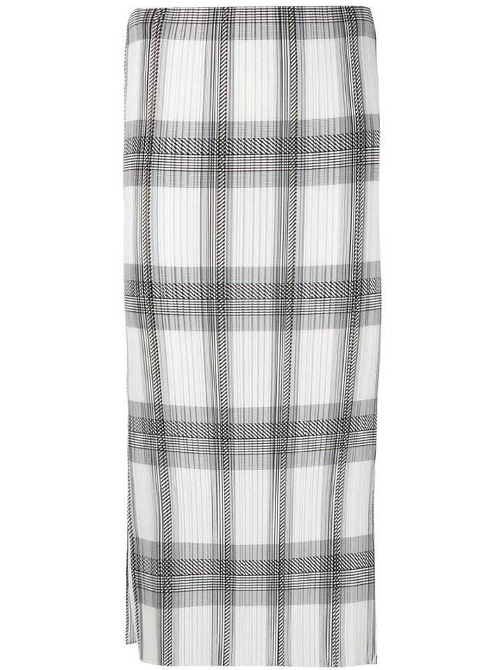 Helmut Lang - Checked Pleated Skirt - Women - Polyester/spandex/elastane - M, Black, Polyester/spandex/elastane