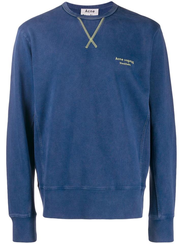 Acne Studios Embroidered Logo Sweatshirt - Blue