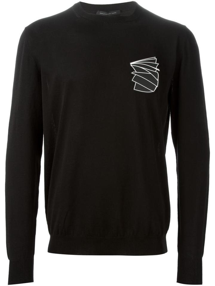 Christopher Kane Pages Patch Sweatshirt, Men's, Size: Small, Black, Cotton/rubber