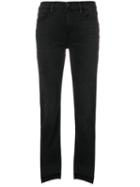 Frame Frayed Straight-leg Jeans - Black