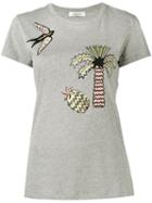 Valentino - Tropical Dream Appliqué T-shirt - Women - Cotton - L, Women's, Grey, Cotton