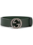 Gucci Double G Buckle Belt - Green