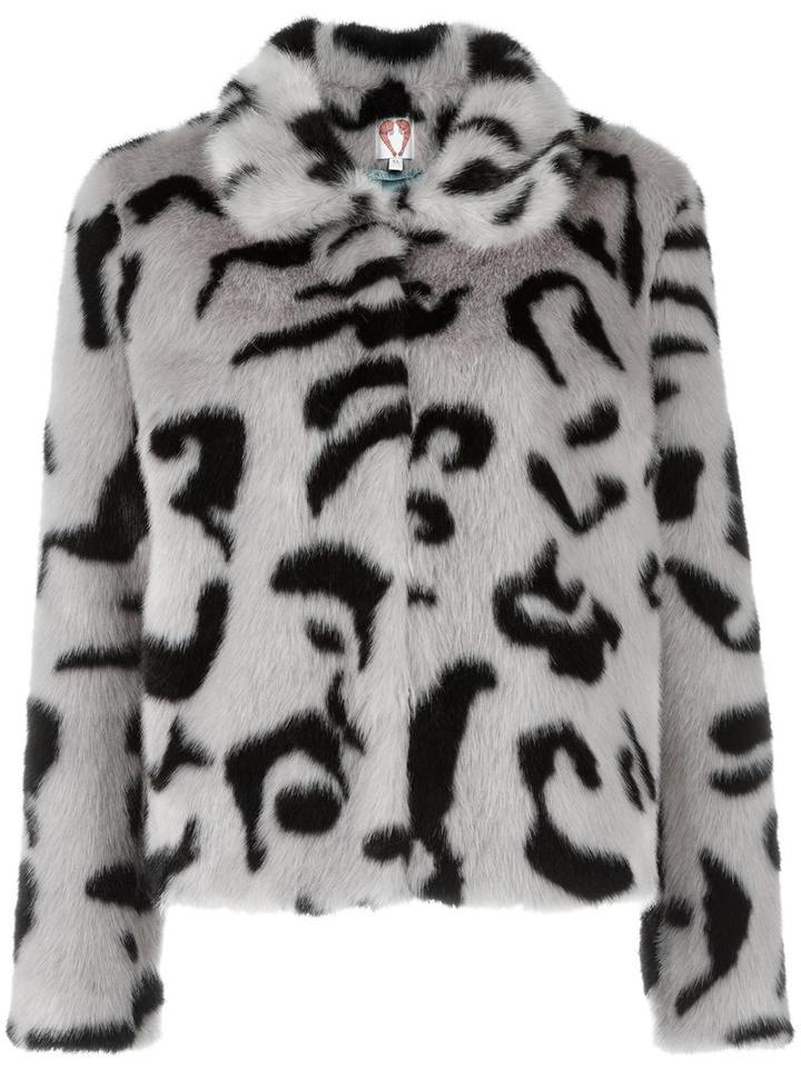Shrimps Fur Effect Jacket, Women's, Size: 6, Grey, Modacrylic/polyester/acetate/viscose