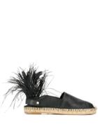 Valentino Valentino Garavani Feather Detail Espadrilles - Black