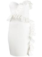 Msgm Ruffled Strapless Dress - White