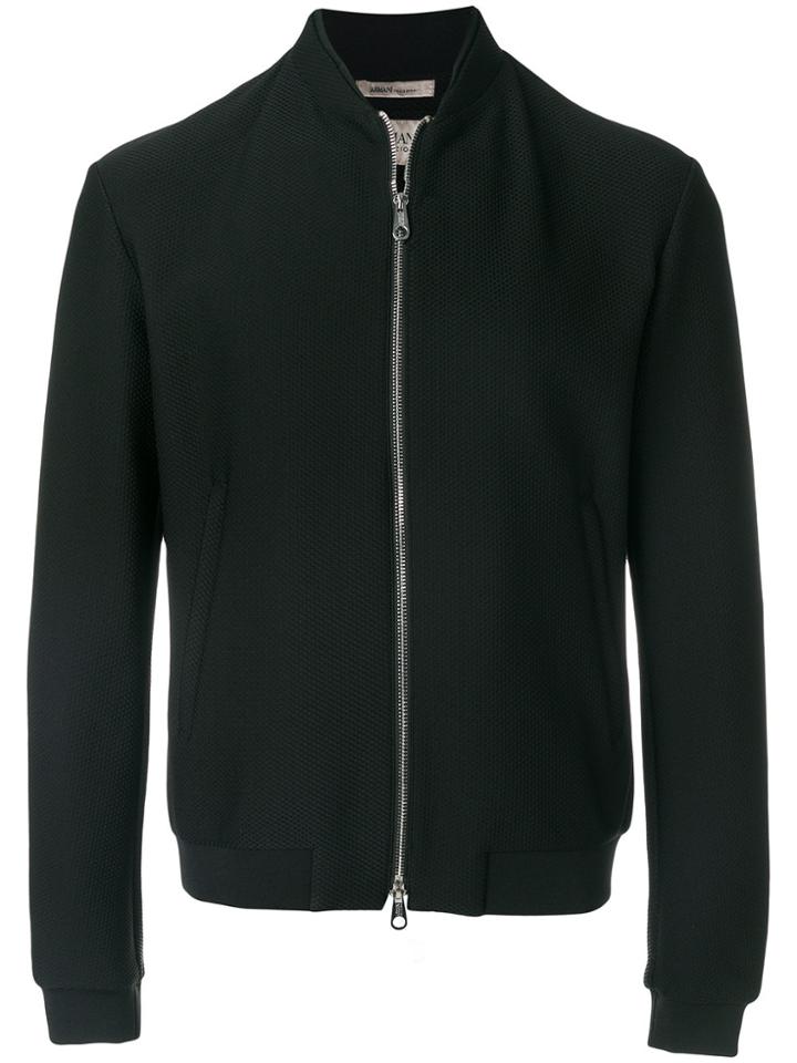 Armani Collezioni Fitted Bomber Jacket - Black