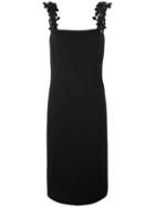 Cavalli Class - Leaves Motif Straps Dress - Women - Polyamide/polyester/spandex/elastane/viscose - 46, Black, Polyamide/polyester/spandex/elastane/viscose