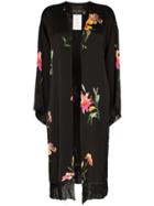 Etro Floral-print Fringed Kaftan - Black