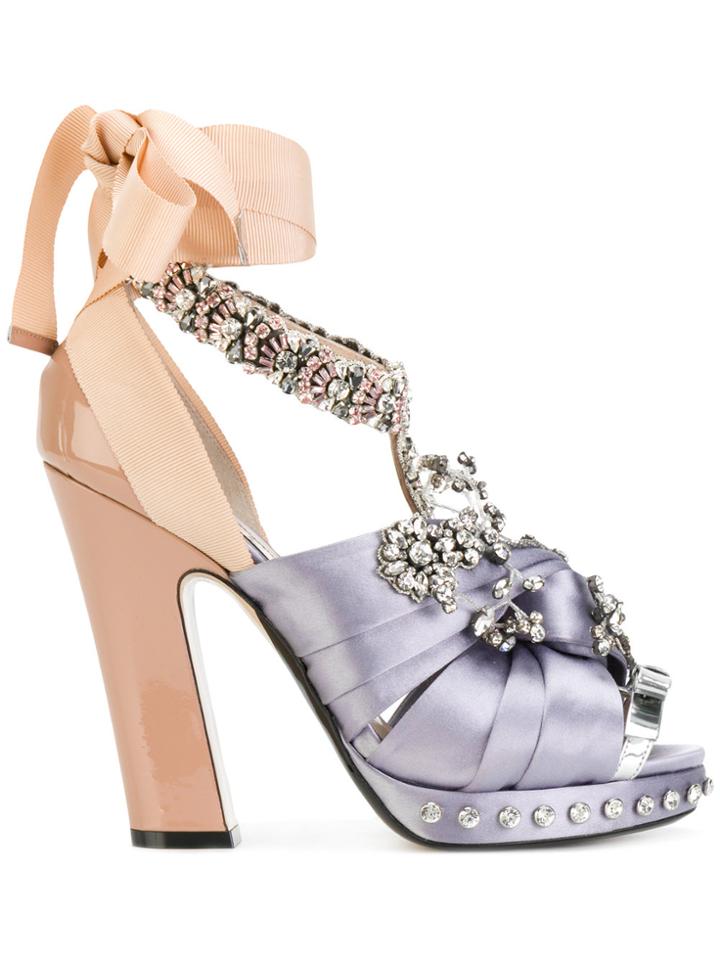 No21 Ankle Length Pumps - Pink & Purple