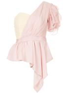 Self-portrait Draped One Shoulder Top - Pink