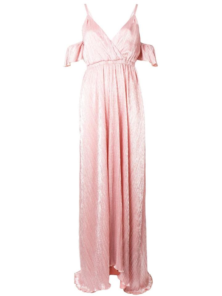 Just Cavalli Cold-shoulder Flared Maxi Dress - Pink