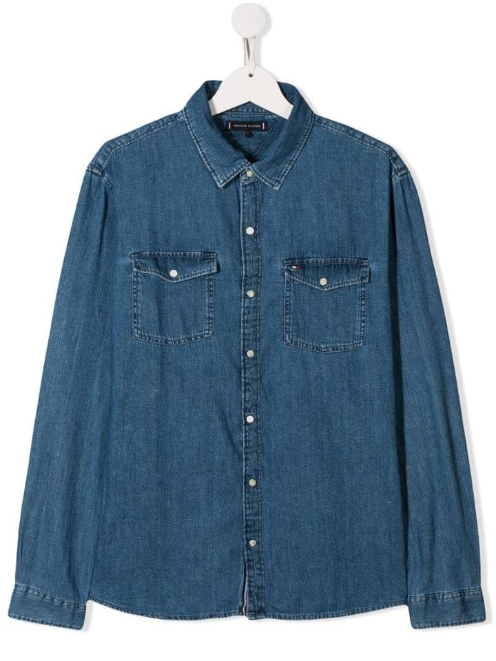 Tommy Hilfiger Junior Teen Rigid Denim Shirt - Blue