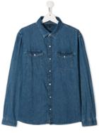 Tommy Hilfiger Junior Teen Rigid Denim Shirt - Blue