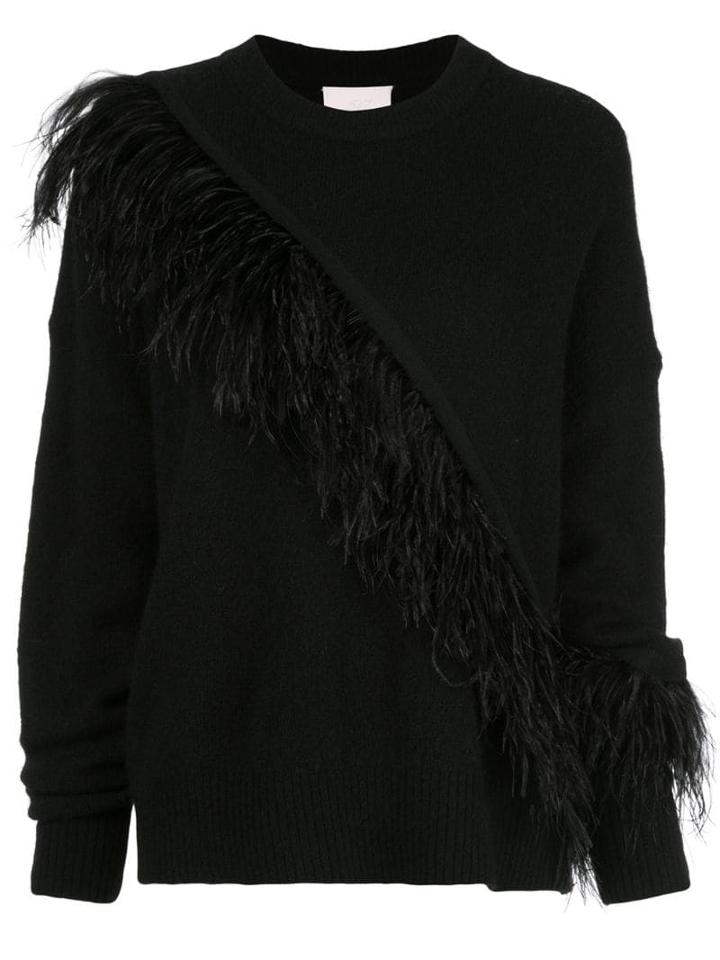 Cinq A Sept Merritt Fringed Detail Sweater - Black