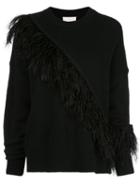 Cinq A Sept Merritt Fringed Detail Sweater - Black