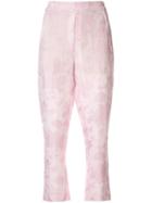 Ann Demeulemeester Floral Print Cropped Trousers - Pink