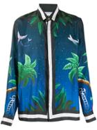 Casablanca 'tennis Club At Night' Silk Shirt - Blue