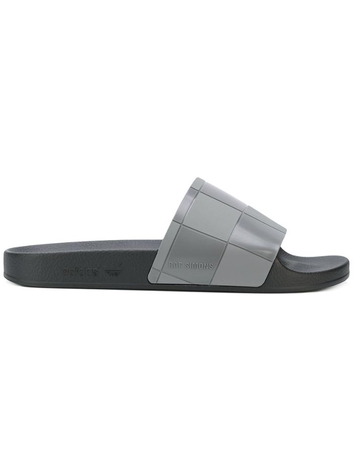 Adidas By Raf Simons Checkerboard Sliders - Black