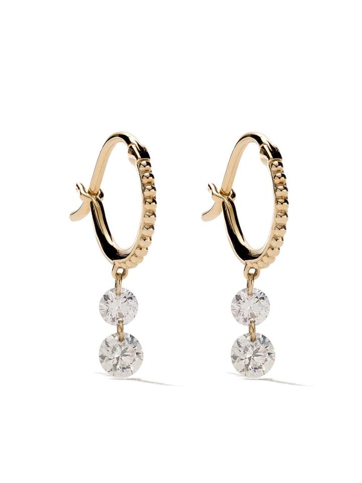 Raphaele Canot 18kt Yellow Gold Set Free Double Drop Diamond Earrings