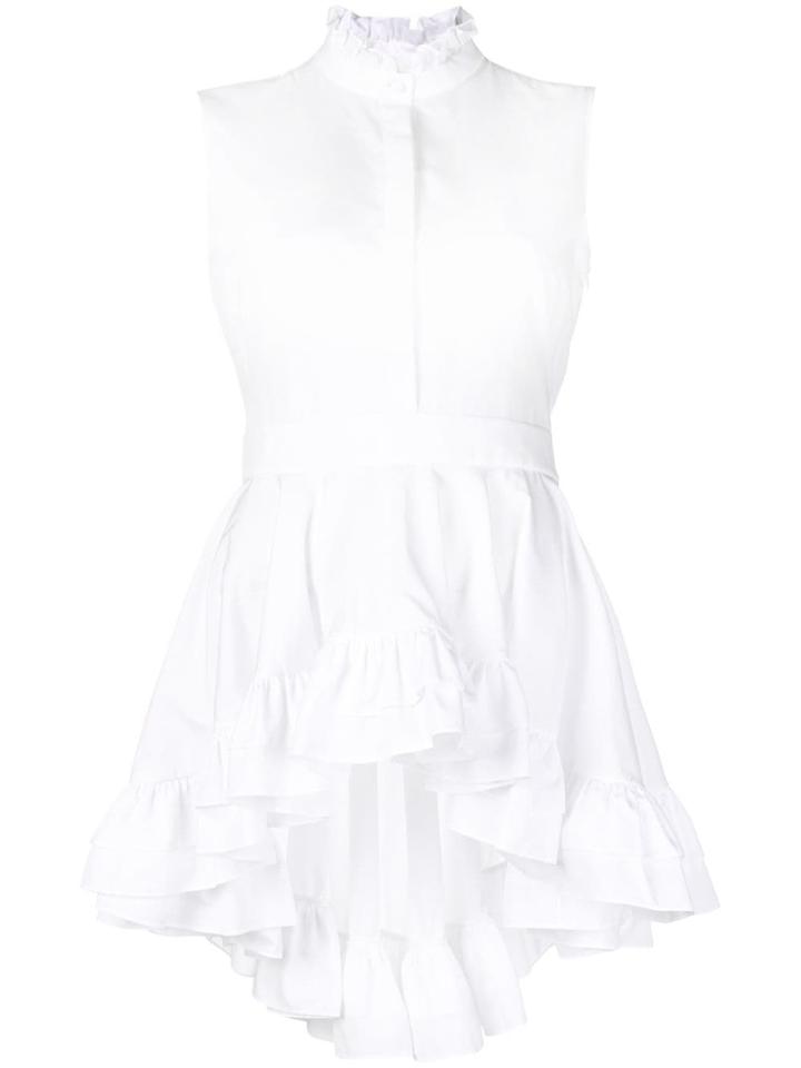 Alexander Mcqueen Sleeveless Ruffle Blouse - White